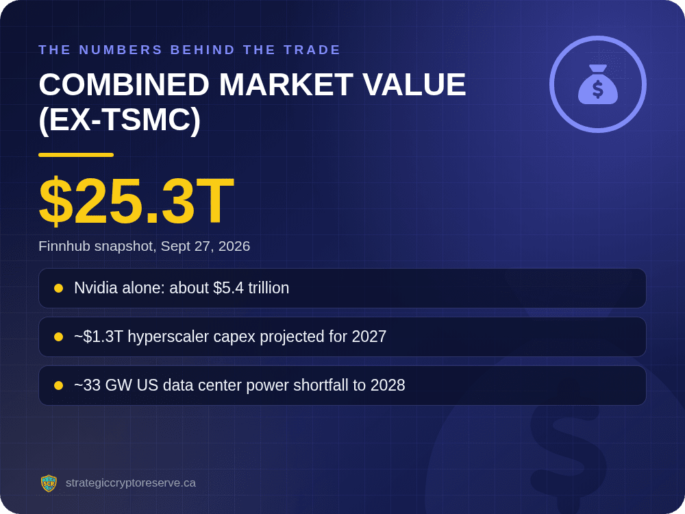 AI data center stocks combined market value, Finnhub snapshot September 27 2026