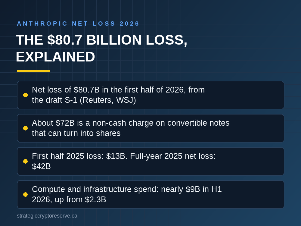 Anthropic net loss 2026: the $80.7 billion first-half loss explained, $72 billion convertible note charge