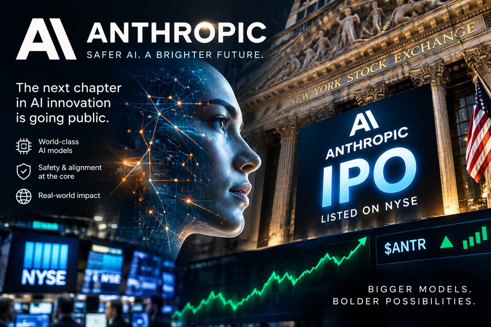 Illustration of Anthropic going public, used for the Anthropic $80 billion loss and 2026 financials analysis