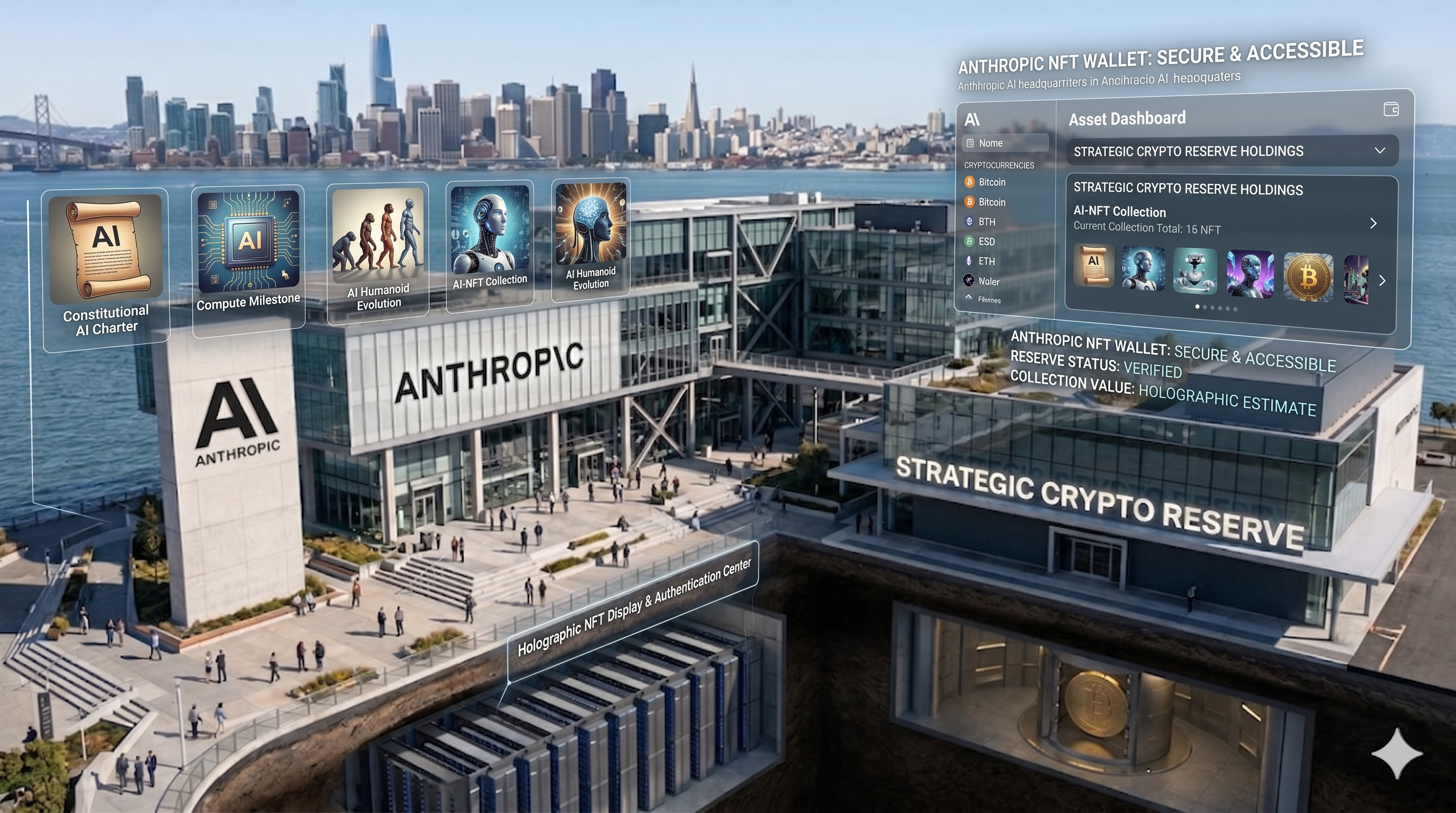 Anthropic AI Claude API connected to a crypto wallet executing NFT purchase transactions on the blockchain