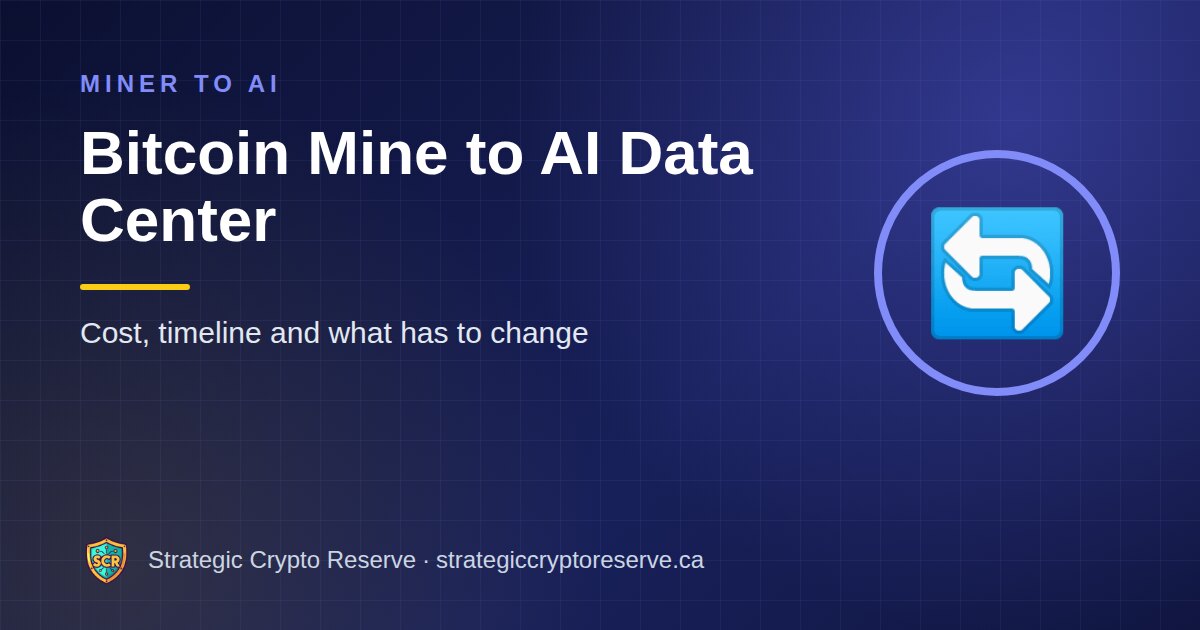 Bitcoin Mine to AI Data Center: Cost, timeline and what has to change