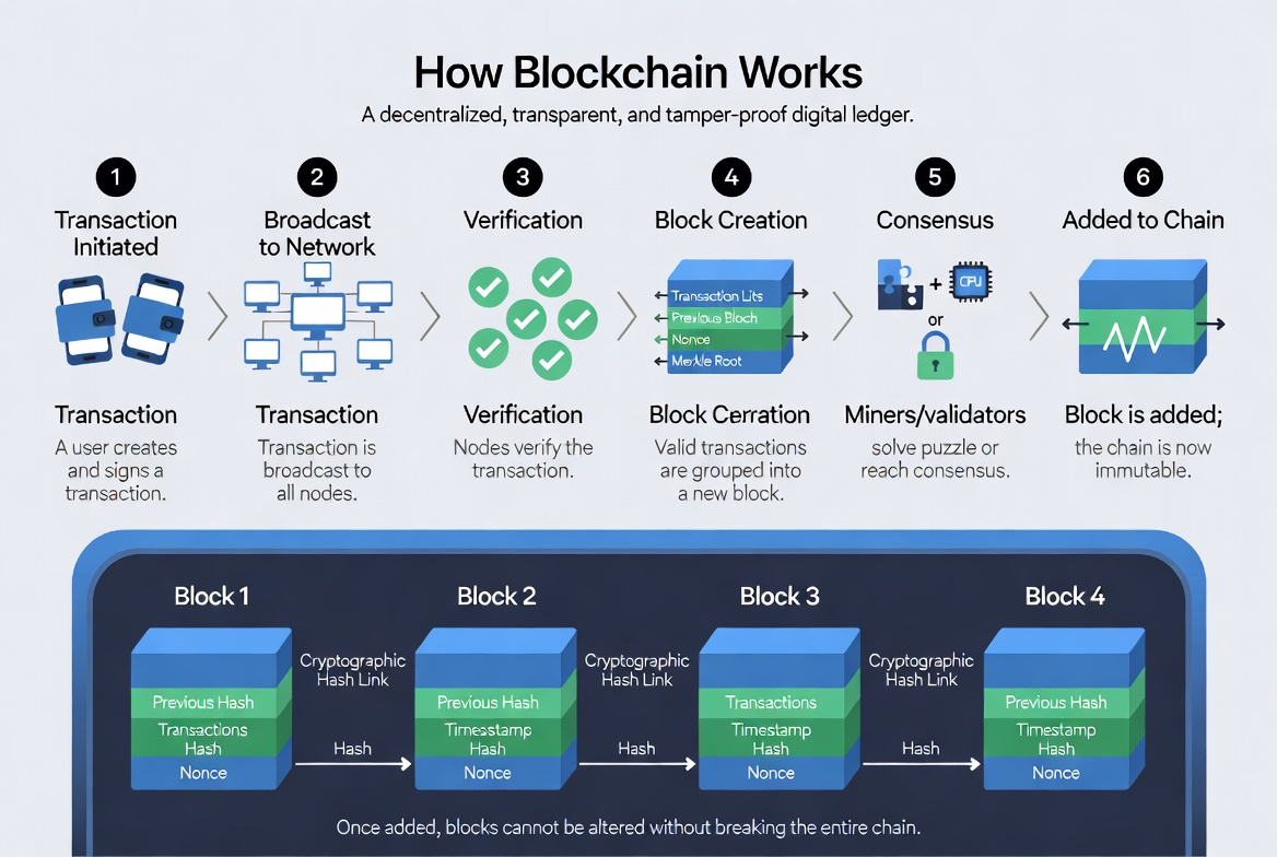 How Blockchain Works Diagram