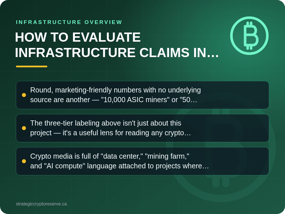 How to Evaluate Infrastructure Claims in Any Crypto Project: key points illustration, Infrastructure Overview