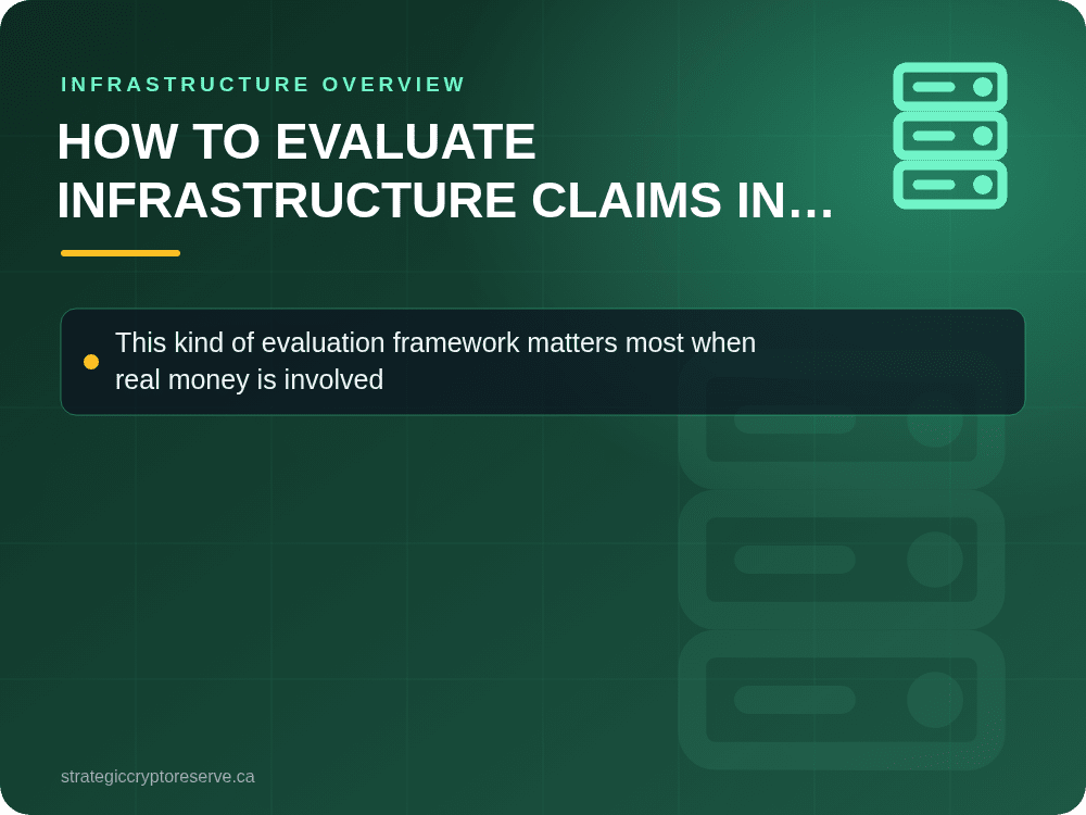 How to Evaluate Infrastructure Claims in Any Crypto Project: key points illustration, Infrastructure Overview