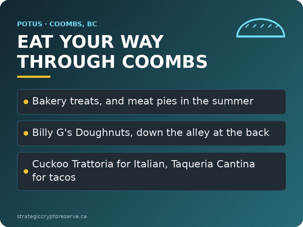 Eat your way through Coombs: bakery, meat pies, doughnuts, Cuckoo and tacos