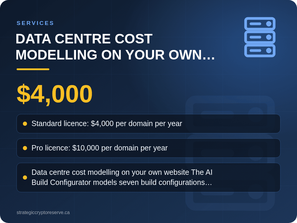 Data centre cost modelling on your own website: key points illustration, Services