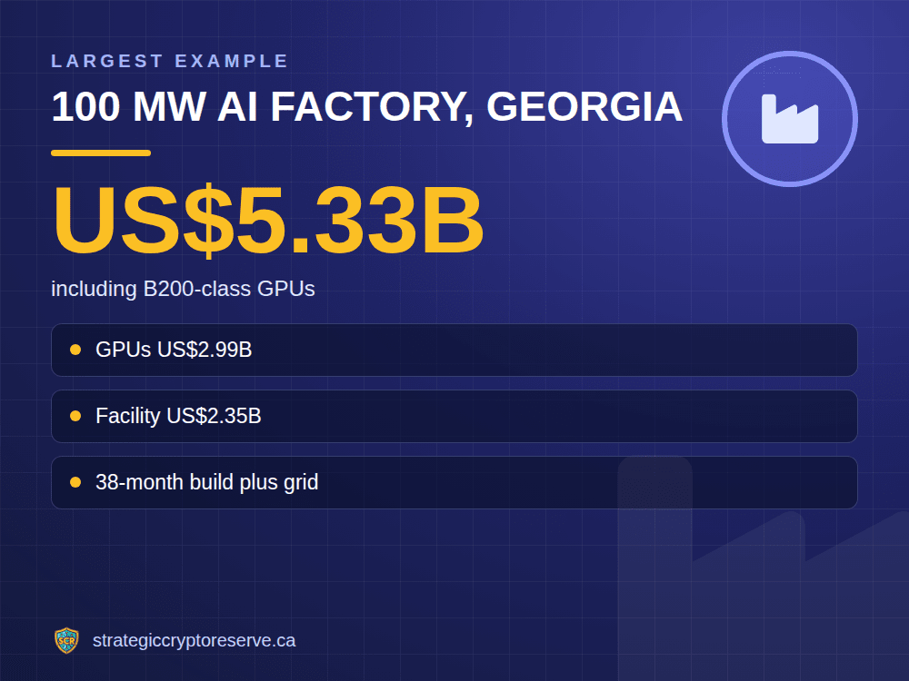 100 MW AI factory, Georgia: including B200-class GPUs
