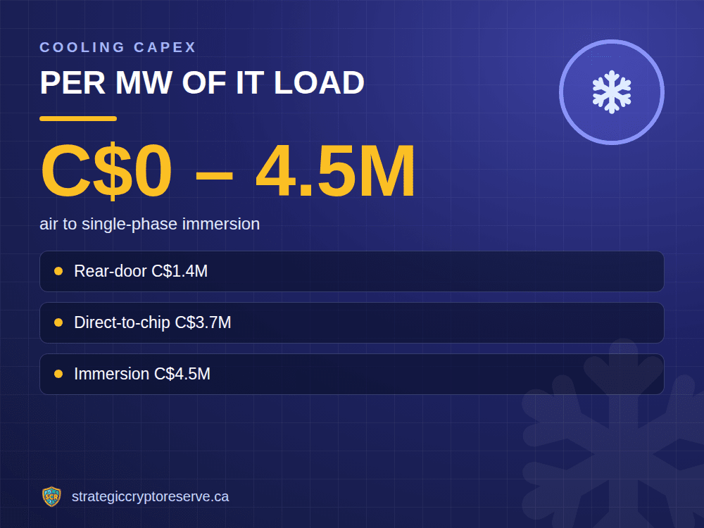 Per MW of IT load: air to single-phase immersion