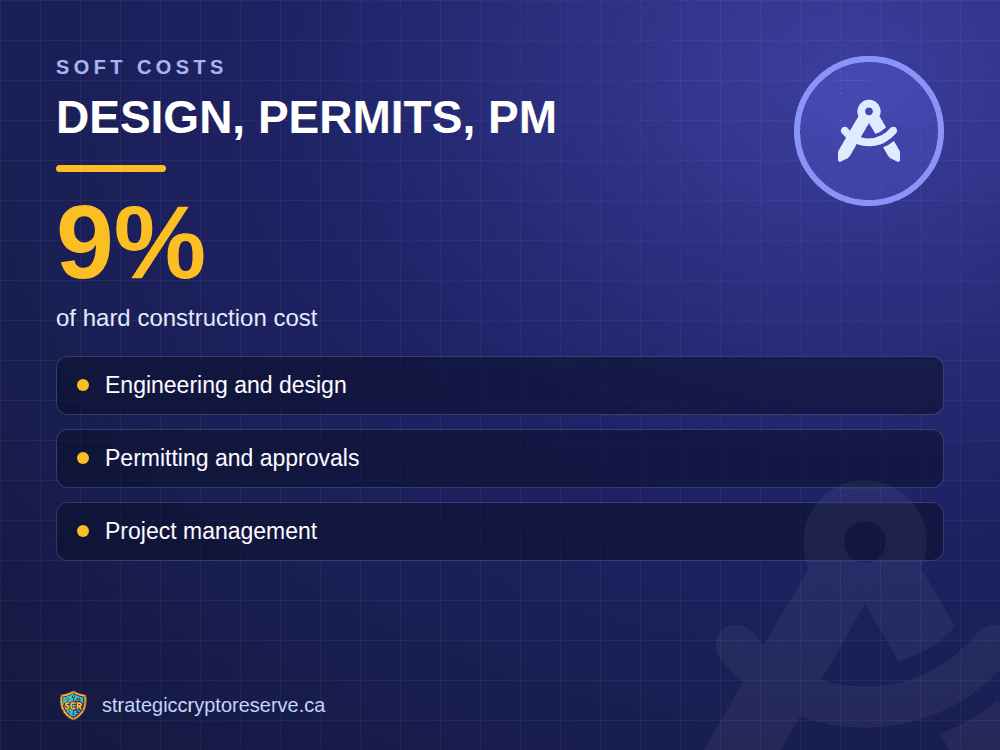 Design, permits, PM: of hard construction cost