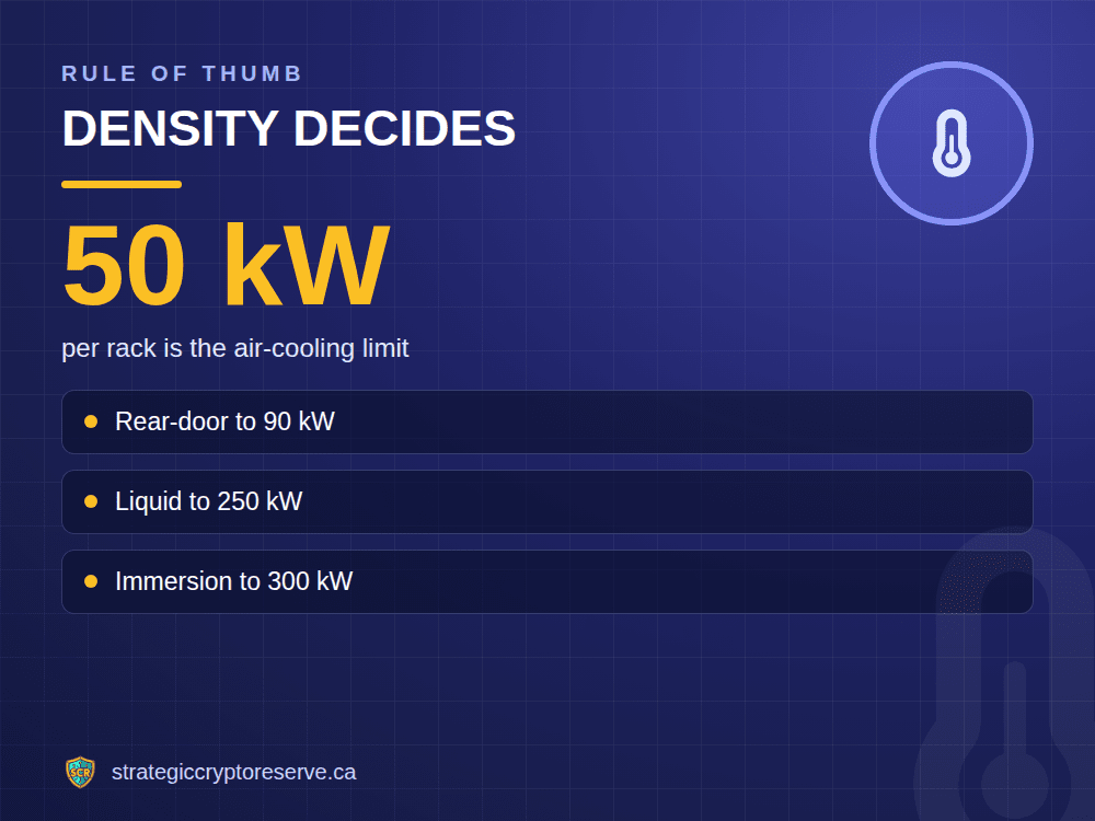 Density decides: per rack is the air-cooling limit