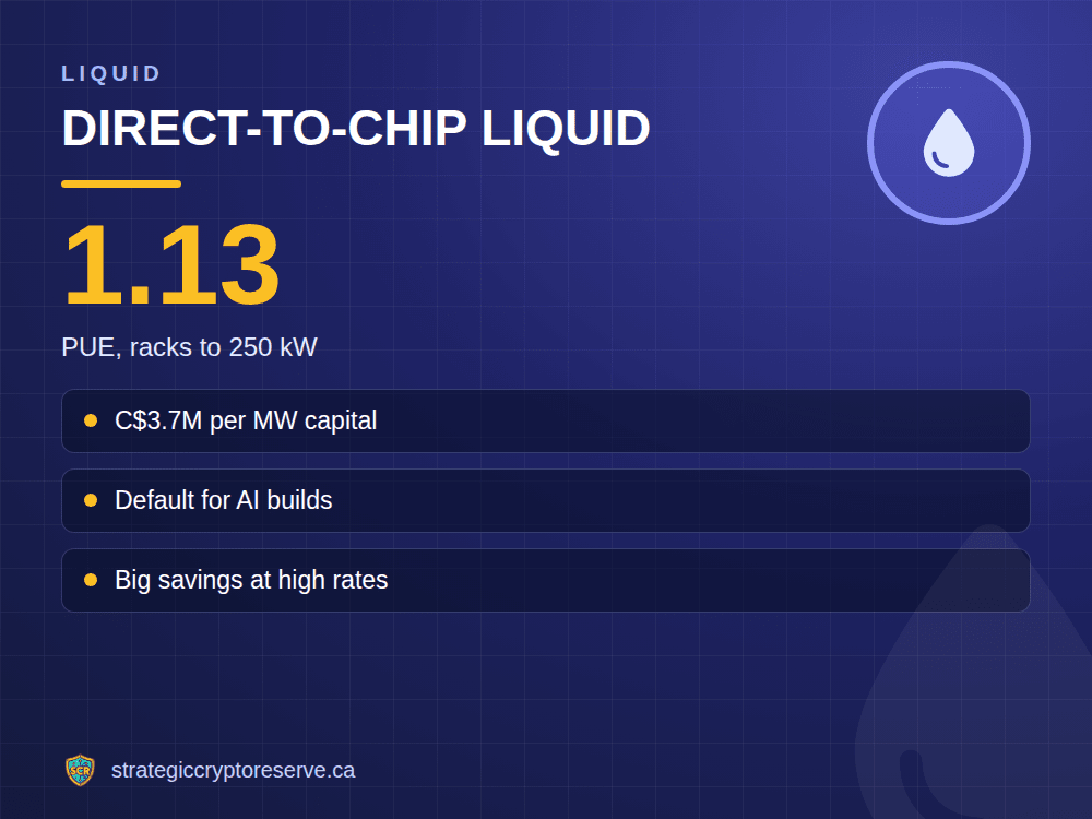 Direct-to-chip liquid: PUE, racks to 250 kW