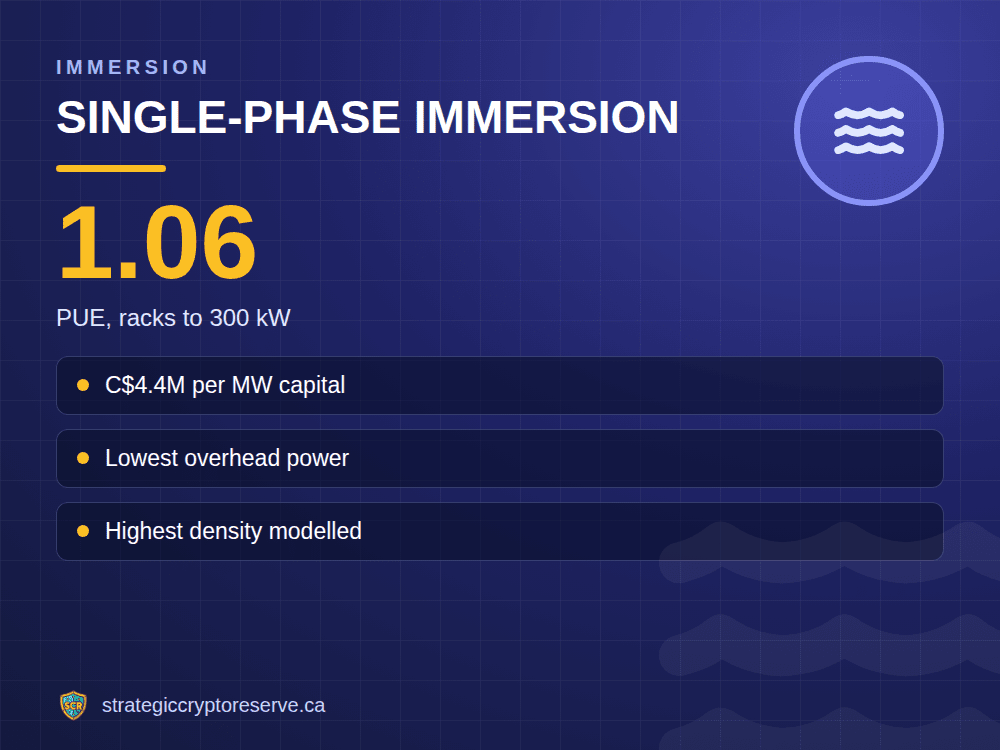 Single-phase immersion: PUE, racks to 300 kW