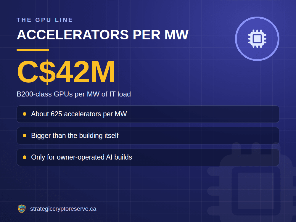 Accelerators per MW: B200-class GPUs per MW of IT load