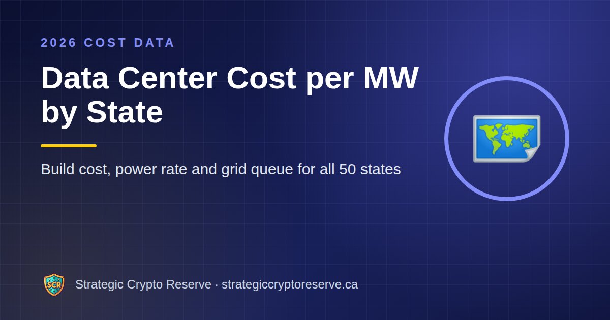 Data Center Cost per MW by State: Build cost, power rate and grid queue for all 50 states