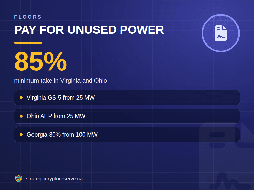 Pay for unused power: minimum take in Virginia and Ohio