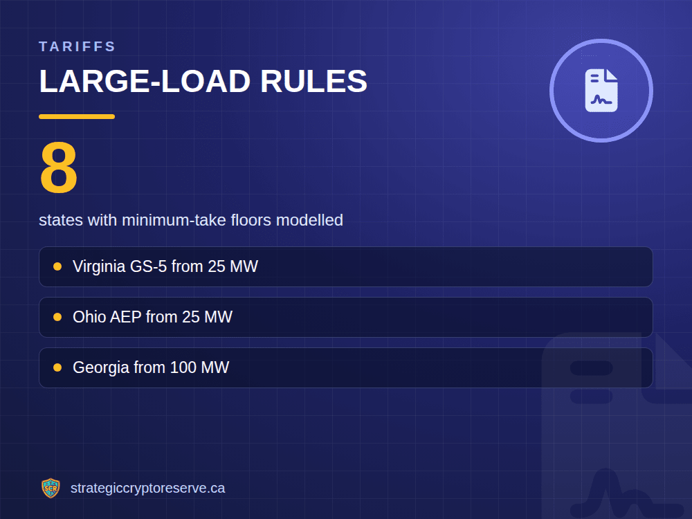 Large-load rules: states with minimum-take floors modelled