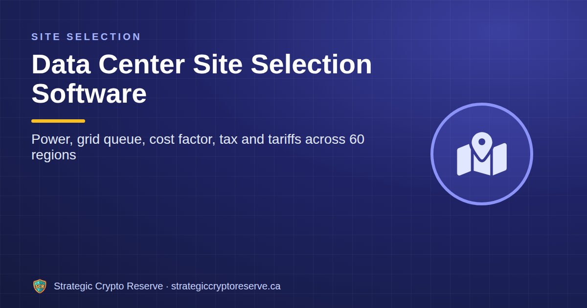 Data Center Site Selection Software