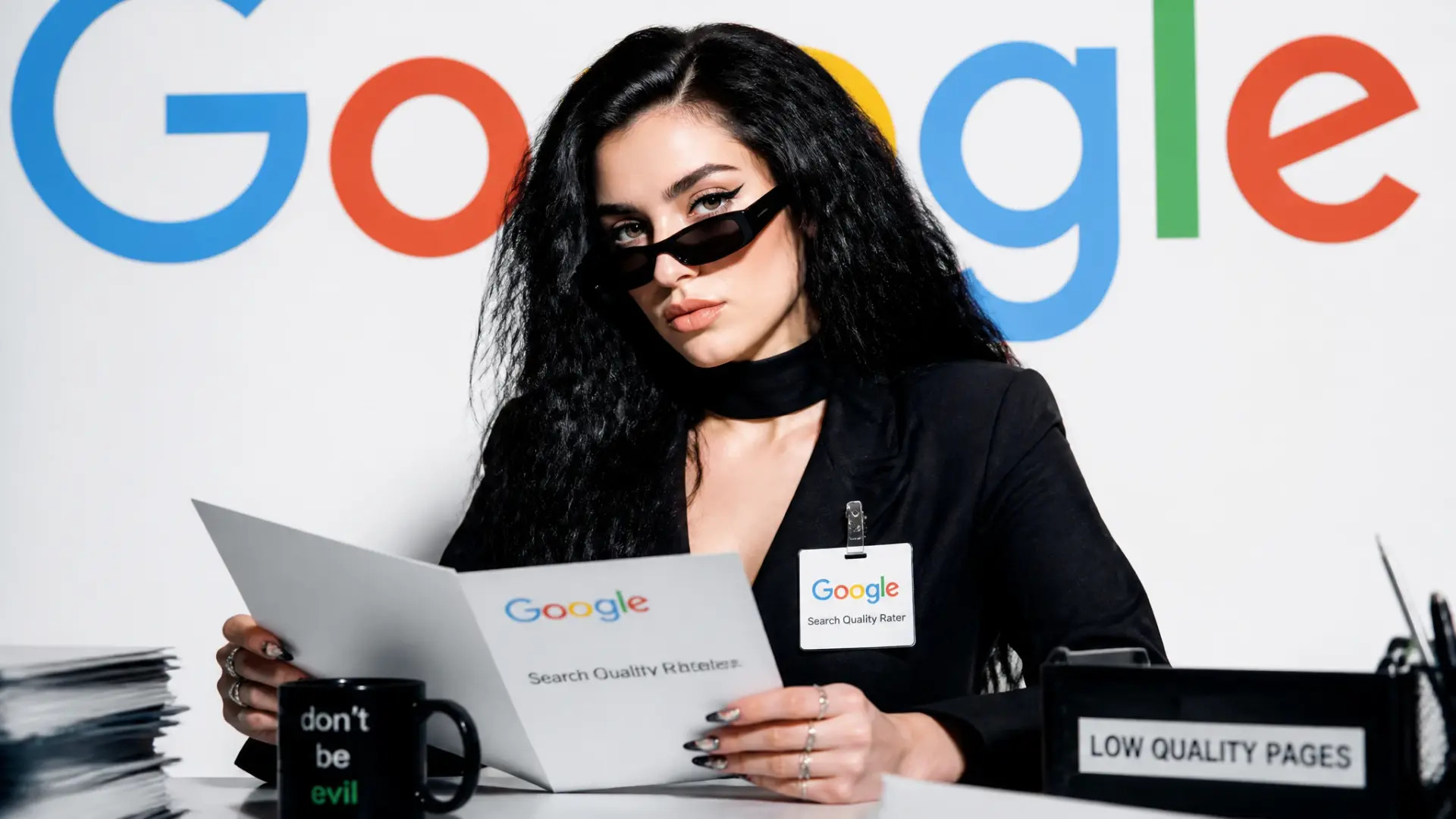 Google Search Quality Raters reviewing search results and scoring page quality against the Search Quality Rater Guidelines