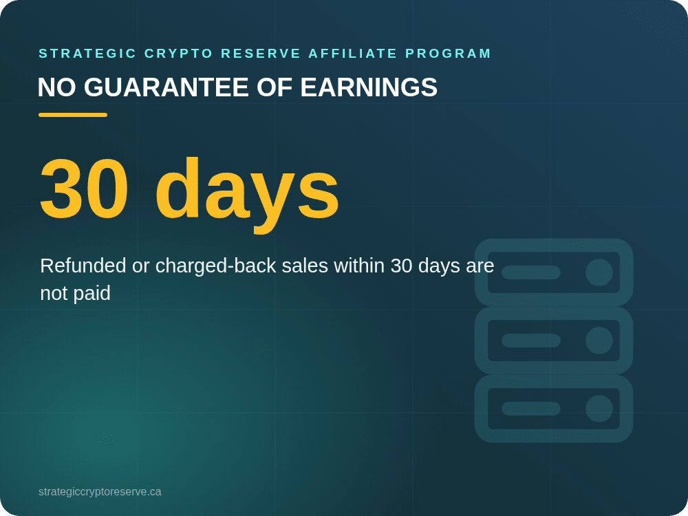No Guarantee of Earnings: Strategic Crypto Reserve Affiliate Program