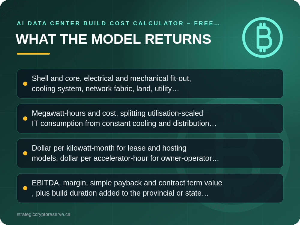 What the Model Returns: AI Data Center Build Cost Calculator – Free Live Demo