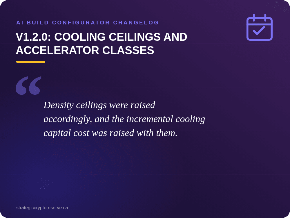 v1.2.0: Cooling Ceilings and Accelerator Classes: AI Build Configurator Changelog