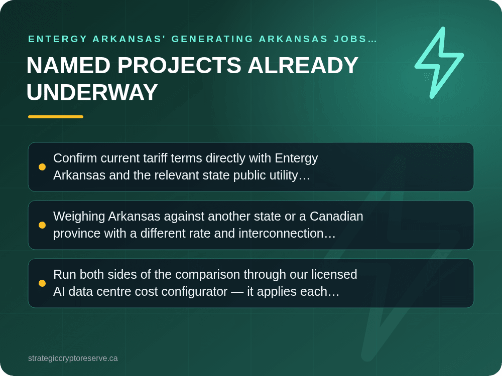 Named Projects Already Underway: Entergy Arkansas' Generating Arkansas Jobs Act Rider: What It Means for AI Data Center Siting in Arkansas