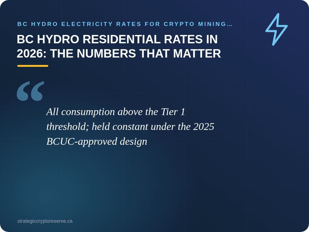 BC Hydro Residential Rates in 2026: The Numbers That Matter: BC Hydro Electricity Rates for Crypto Mining 2026