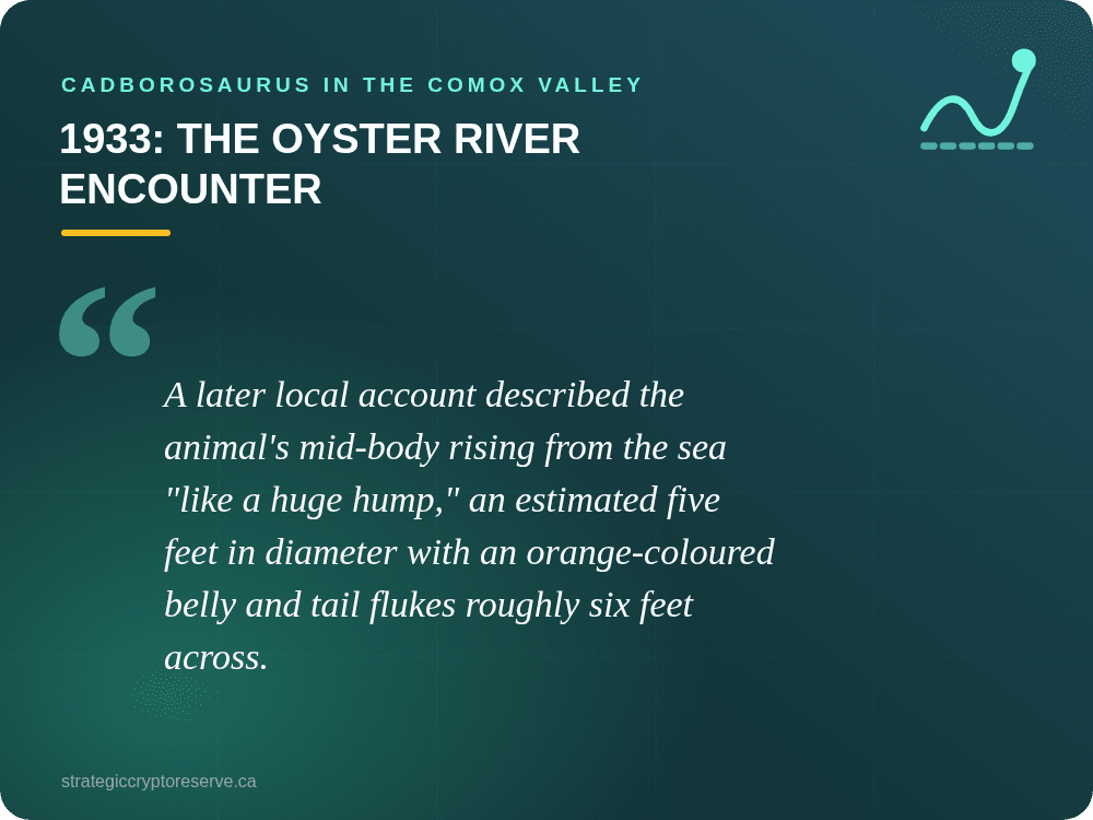 1933: The Oyster River Encounter: Cadborosaurus in the Comox Valley