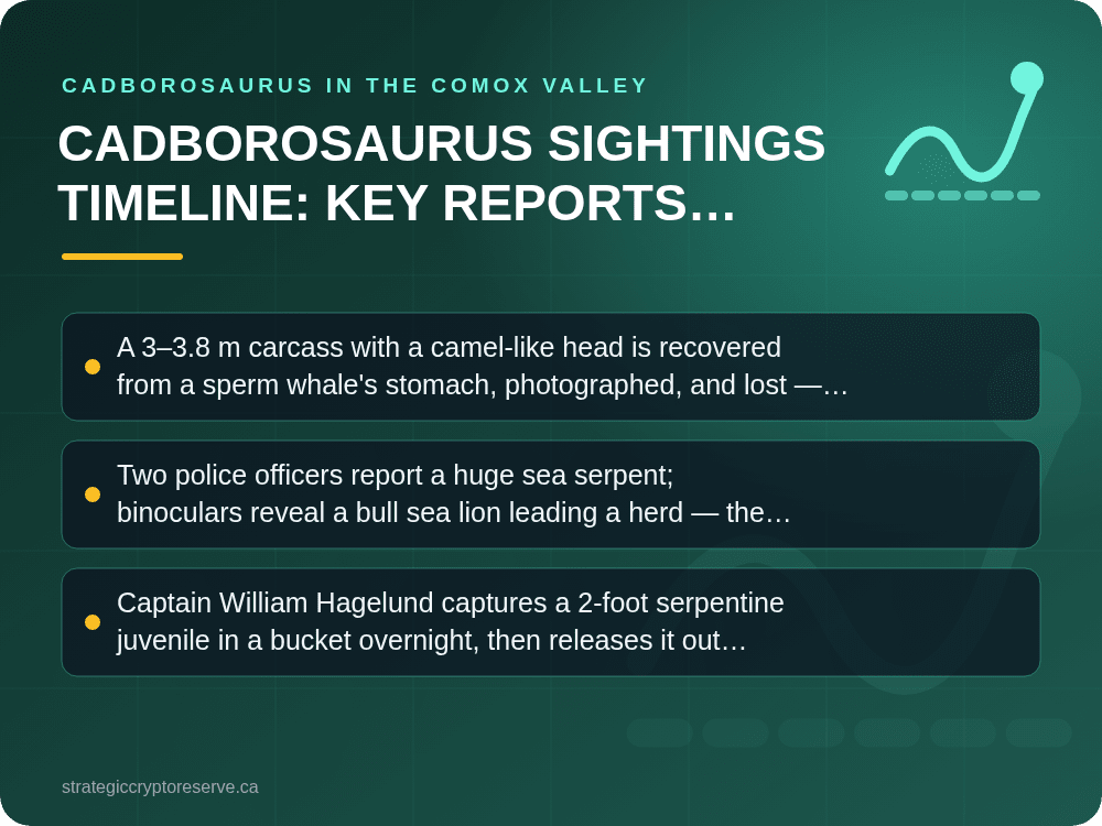Cadborosaurus Sightings Timeline: Key Reports, 1880s–2025: Cadborosaurus in the Comox Valley