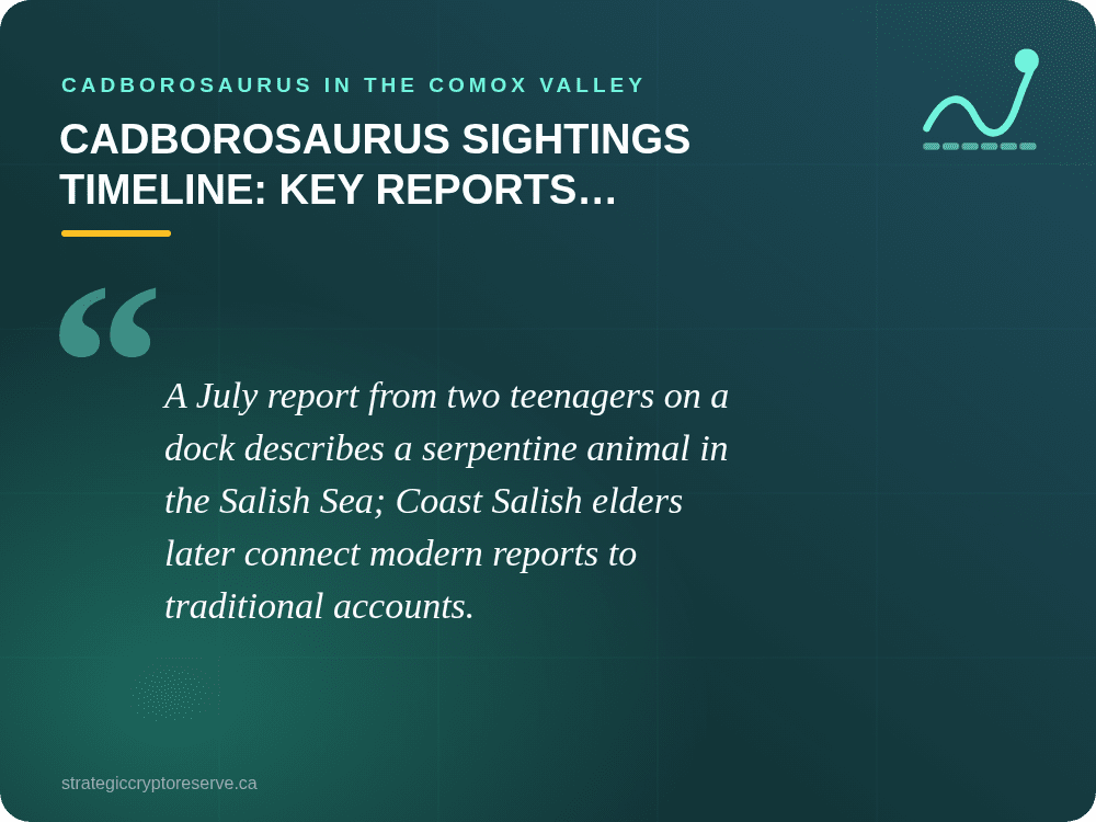 Cadborosaurus Sightings Timeline: Key Reports, 1880s–2025: Cadborosaurus in the Comox Valley