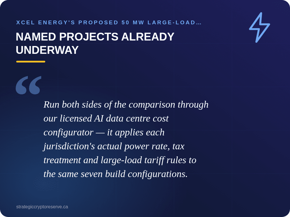 Named Projects Already Underway: Xcel Energy's Proposed 50 MW Large-Load Tariff: What It Means for AI Data Center Siting in Colorado