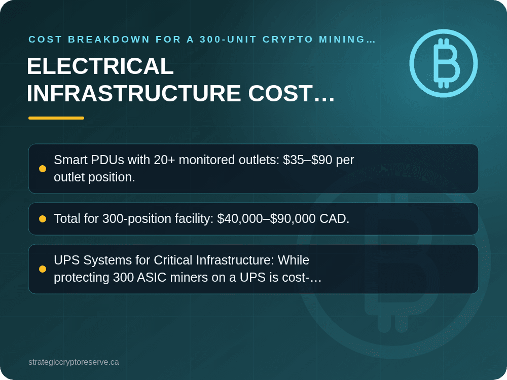 Electrical Infrastructure Cost Breakdown for a 300-Unit Mining Facility: Cost Breakdown for a 300-Unit Crypto Mining Facility (2026 Canada)