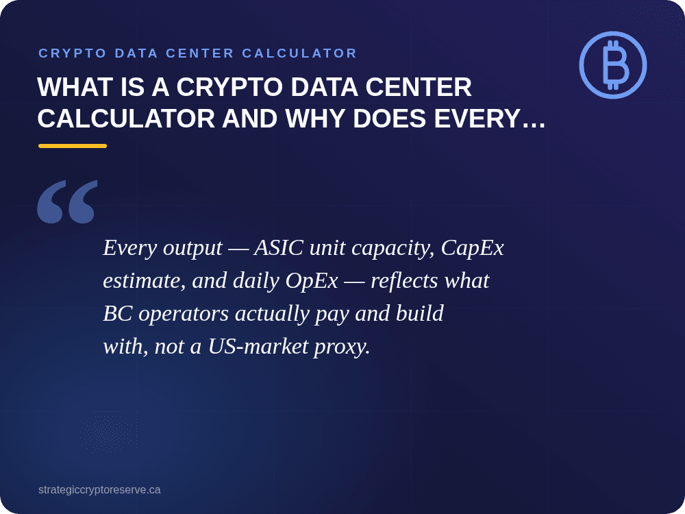What Is a Crypto Data Center Calculator and Why Does Every BC Operator Need One?: Crypto Data Center Calculator