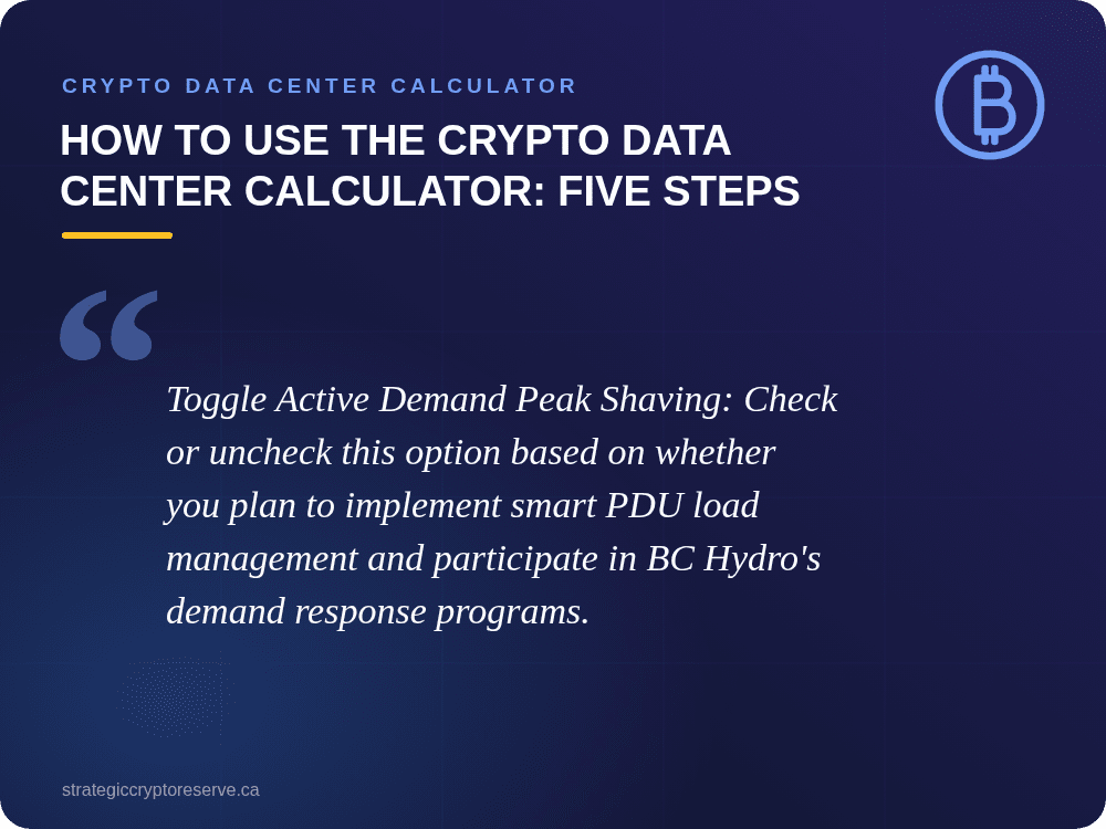 How to Use the Crypto Data Center Calculator: Five Steps: Crypto Data Center Calculator
