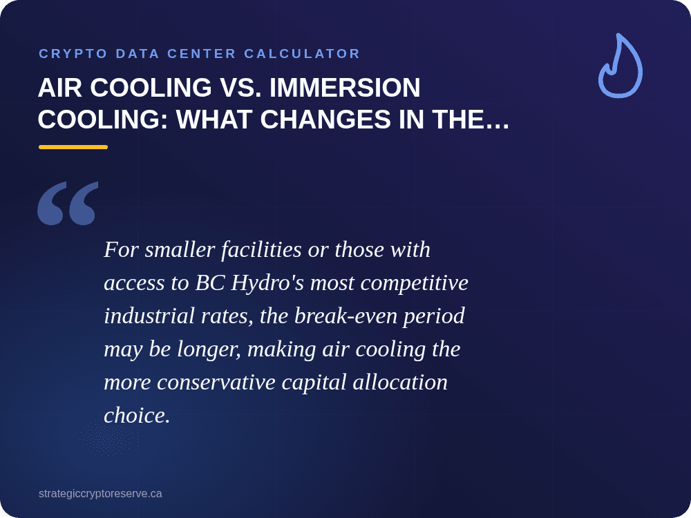 Air Cooling vs. Immersion Cooling: What Changes in the Calculator: Crypto Data Center Calculator