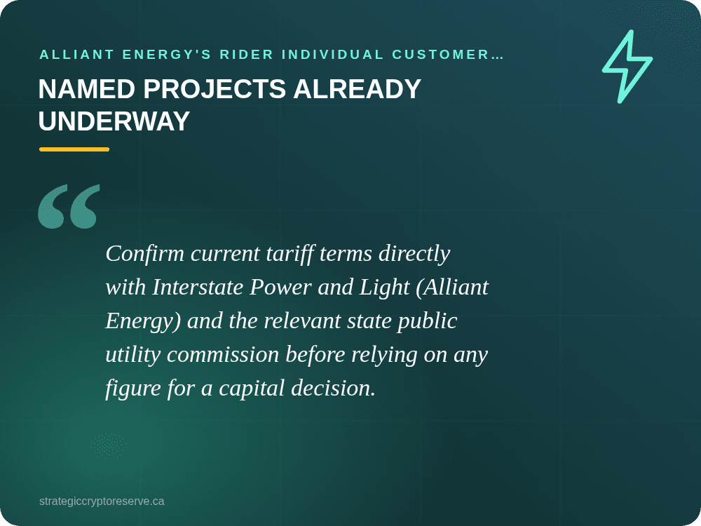 Named Projects Already Underway: Alliant Energy's Rider Individual Customer Rate (ICR): What It Means for AI Data Center Siting in Iowa