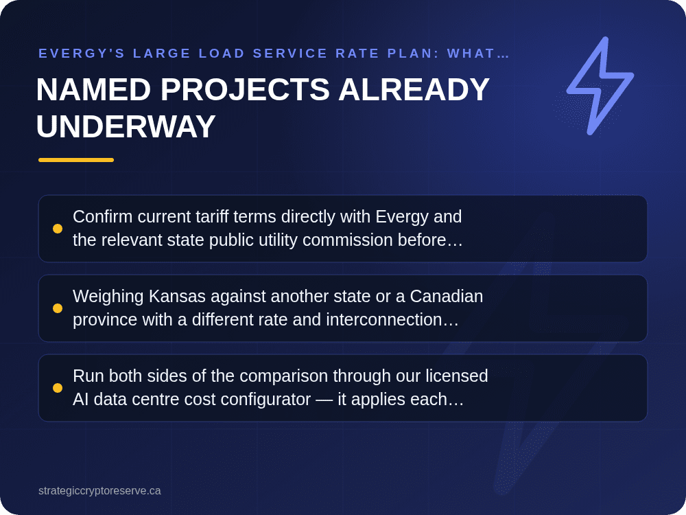 Named Projects Already Underway: Evergy's Large Load Service Rate Plan: What It Means for AI Data Center Siting in Kansas