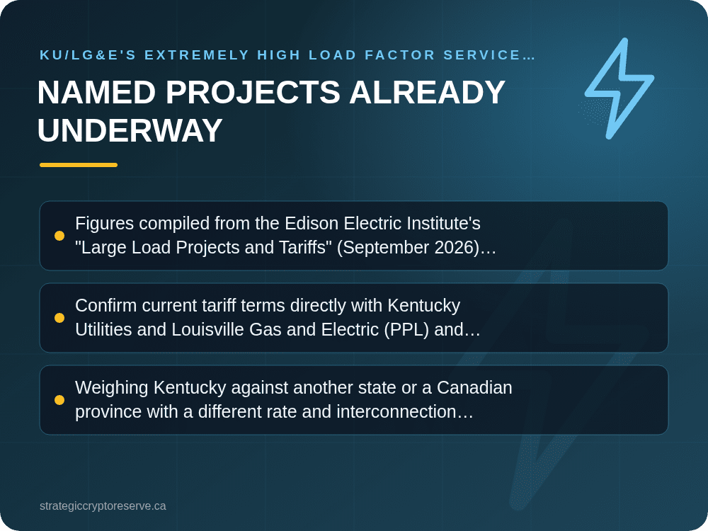 Named Projects Already Underway: KU/LG&E's Extremely High Load Factor Service Tariff: What It Means for AI Data Center Siting in Kentucky