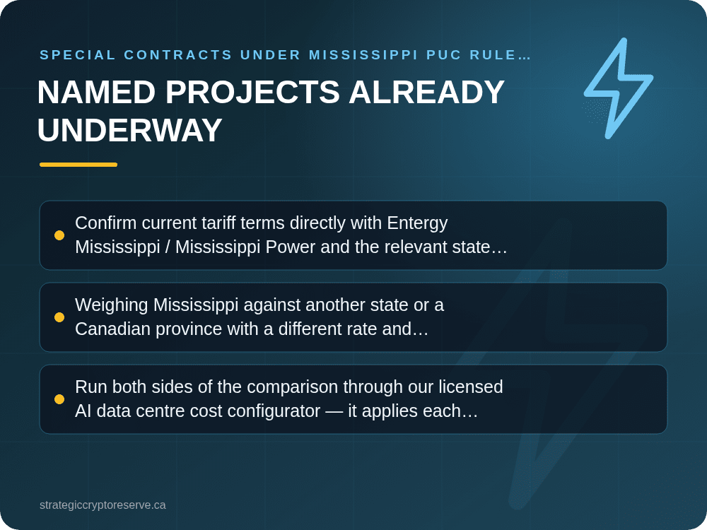 Named Projects Already Underway: Special Contracts Under Mississippi PUC Rule 27: What It Means for AI Data Center Siting in Mississippi