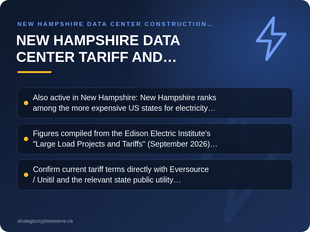 New Hampshire Data Center Tariff and Moratorium Status: New Hampshire Data Center Construction (2026): Bow Proposal & Moratorium
