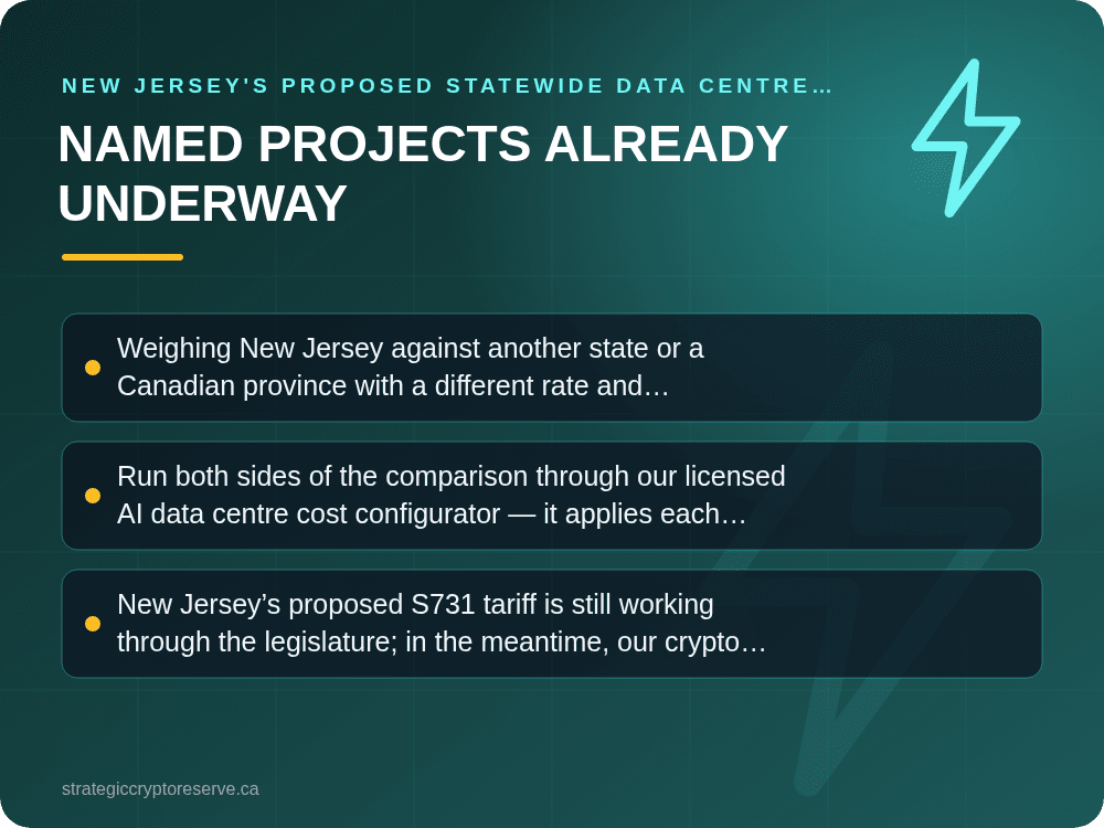 Named Projects Already Underway: New Jersey's Proposed Statewide Data Center Tariff (S731): What It Means for AI Data Center Siting in New Jersey