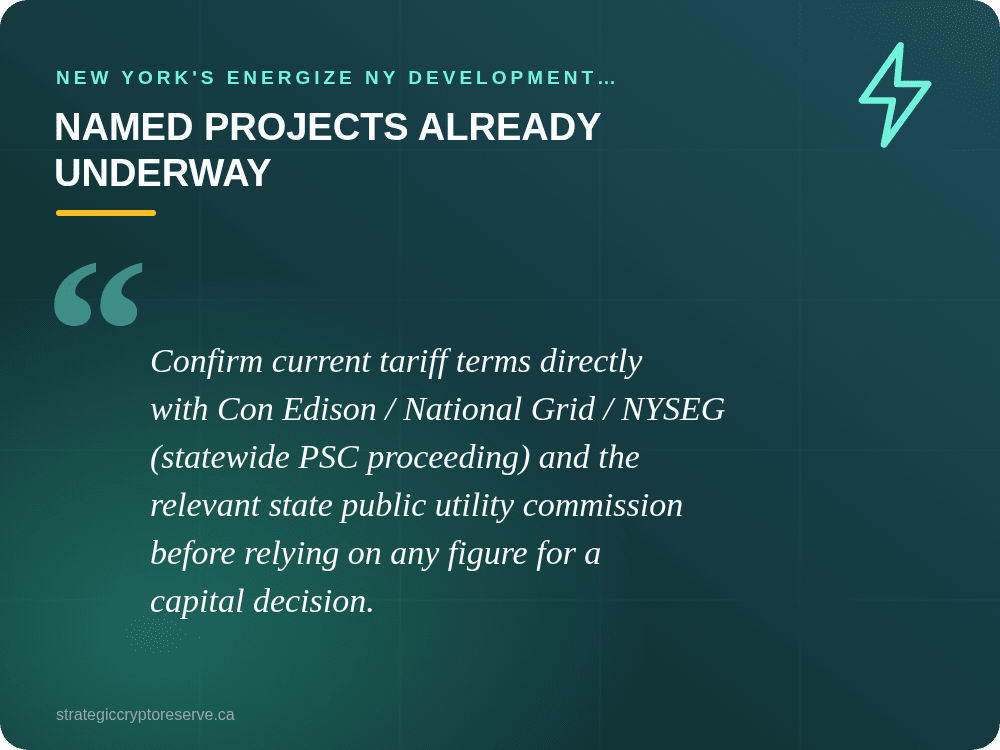 Named Projects Already Underway: New York's Energize NY Development Initiative: What It Means for AI Data Center Siting in New York