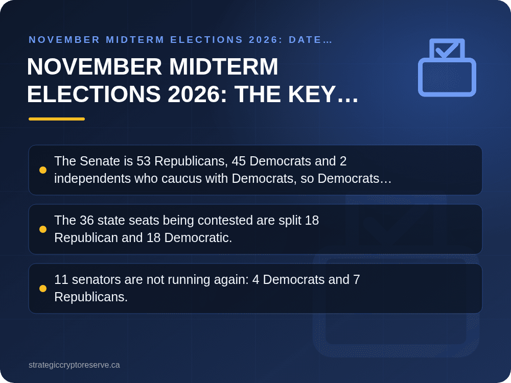 November Midterm Elections 2026: The Key Facts: November Midterm Elections 2026: Date, Ballot, Key Races & Markets