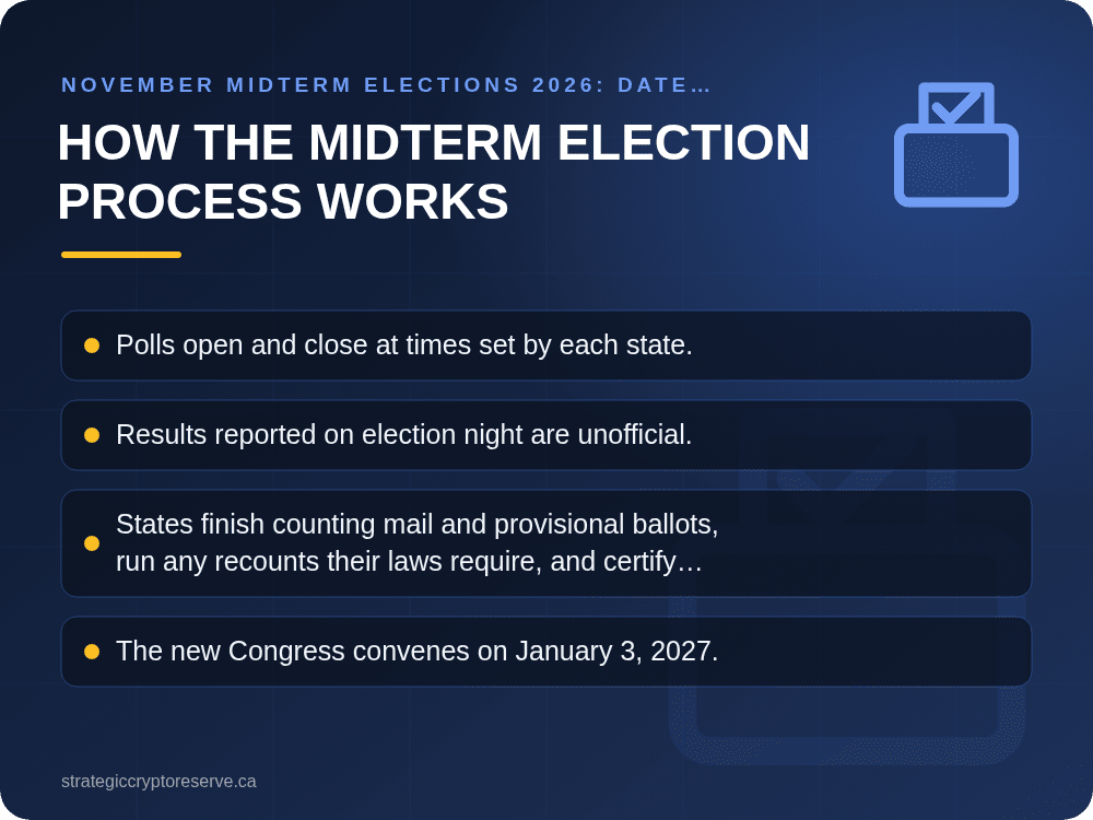 How the Midterm Election Process Works: November Midterm Elections 2026: Date, Ballot, Key Races & Markets