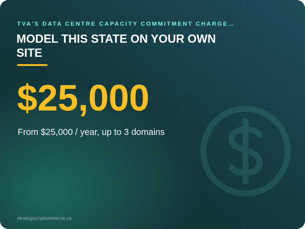 Model This State on Your Own Site: TVA's Data Center Capacity Commitment Charge: What It Means for AI Data Center Siting in Tennessee
