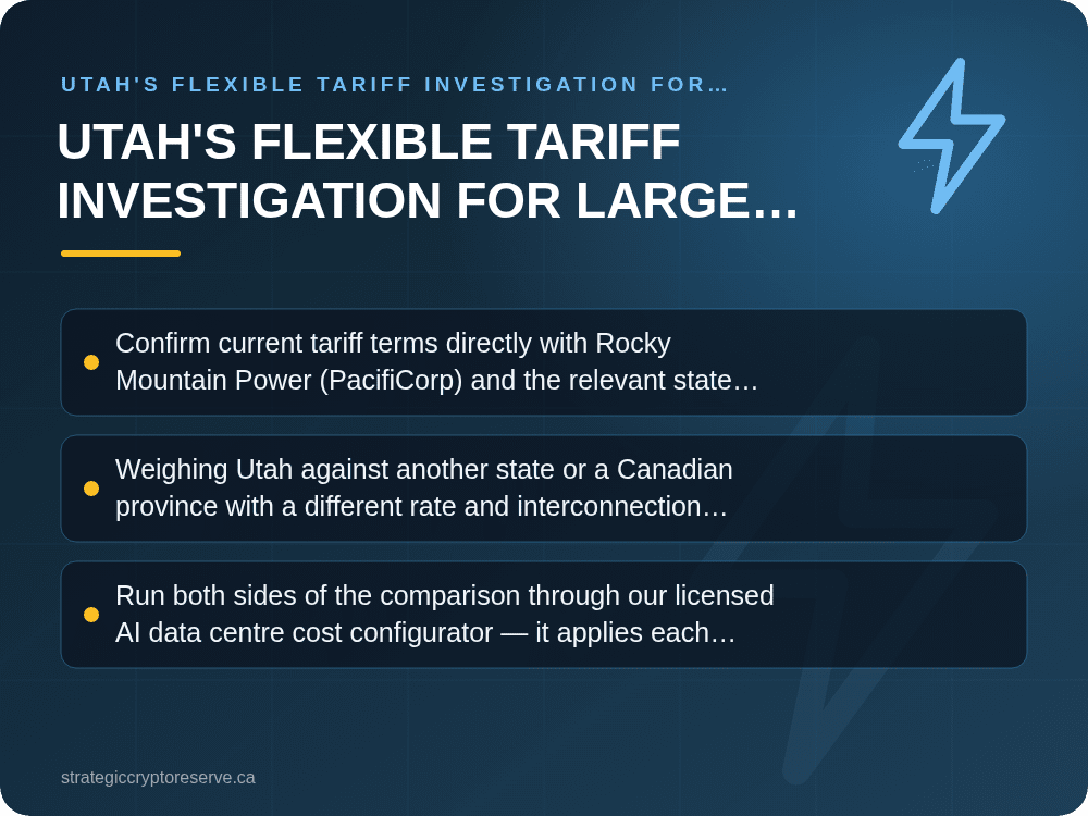 Utah's Flexible Tariff Investigation for Large Loads: Utah's Flexible Tariff Investigation for Large Loads: What It Means for AI Data Center Siting in Utah