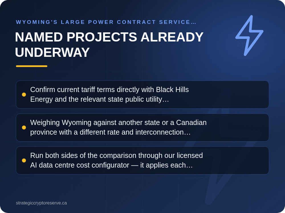 Named Projects Already Underway: Wyoming's Large Power Contract Service (LPCS): What It Means for AI Data Center Siting in Wyoming