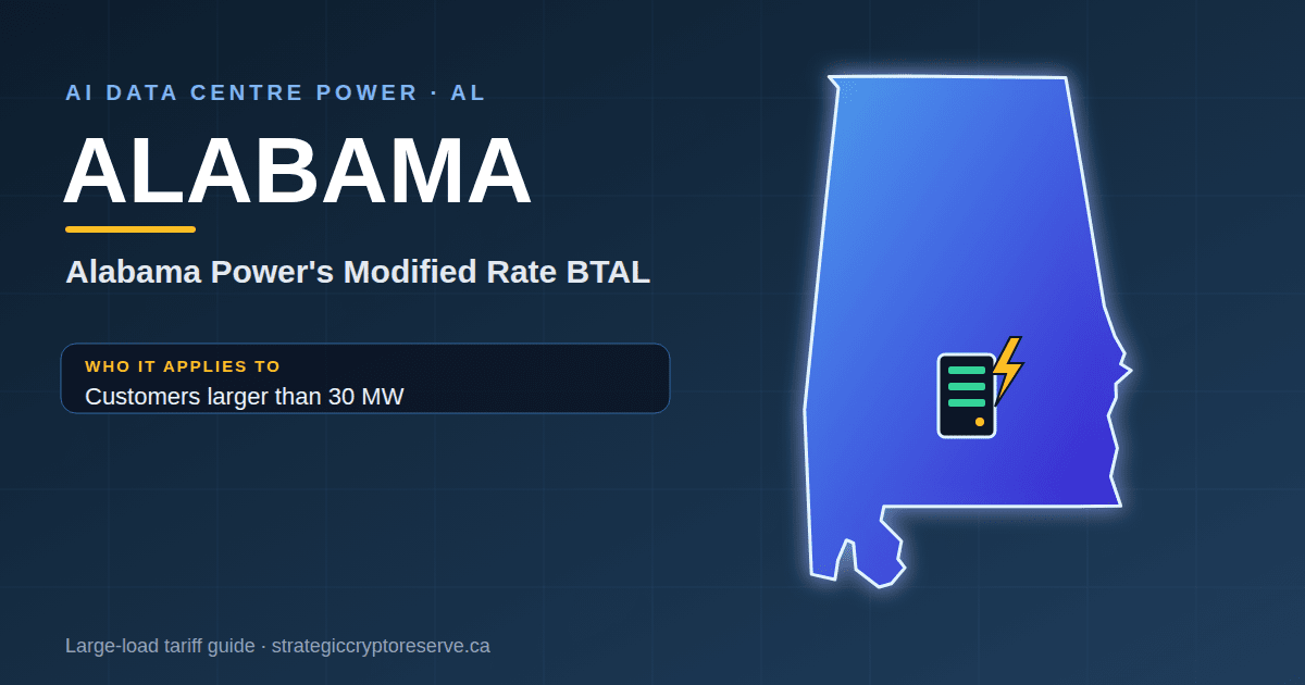 Alabama AI data center power map: Alabama Power's Modified Rate BTAL large-load tariff