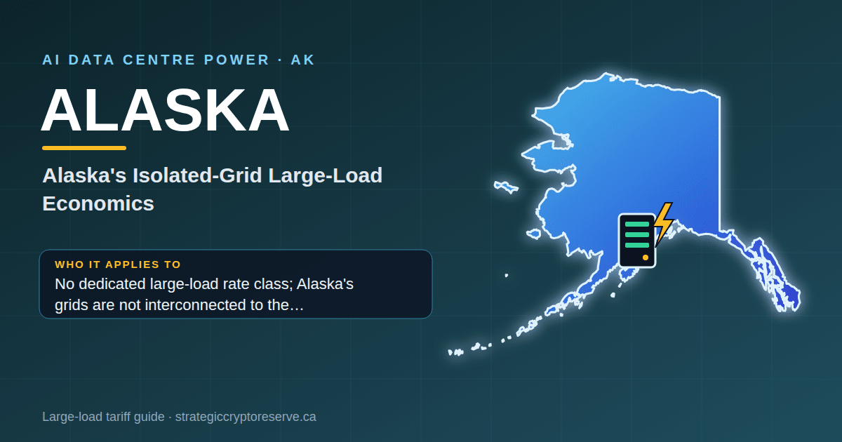 Alaska AI data center power map: Alaska's Isolated-Grid Large-Load Economics large-load tariff