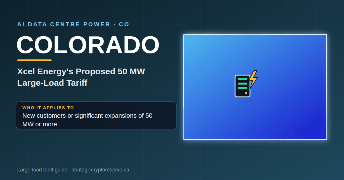 Colorado AI data center power map: Xcel Energy's Proposed 50 MW Large-Load Tariff large-load tariff